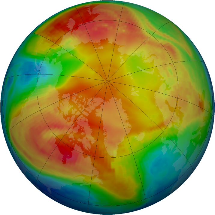 Arctic ozone map for 02 February 1985